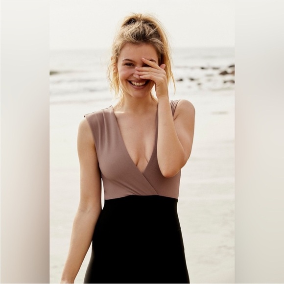 Free People FP Movement High Beams Jumpsuit Onesie in Khaki / Black | Size M - Picture 2 of 16